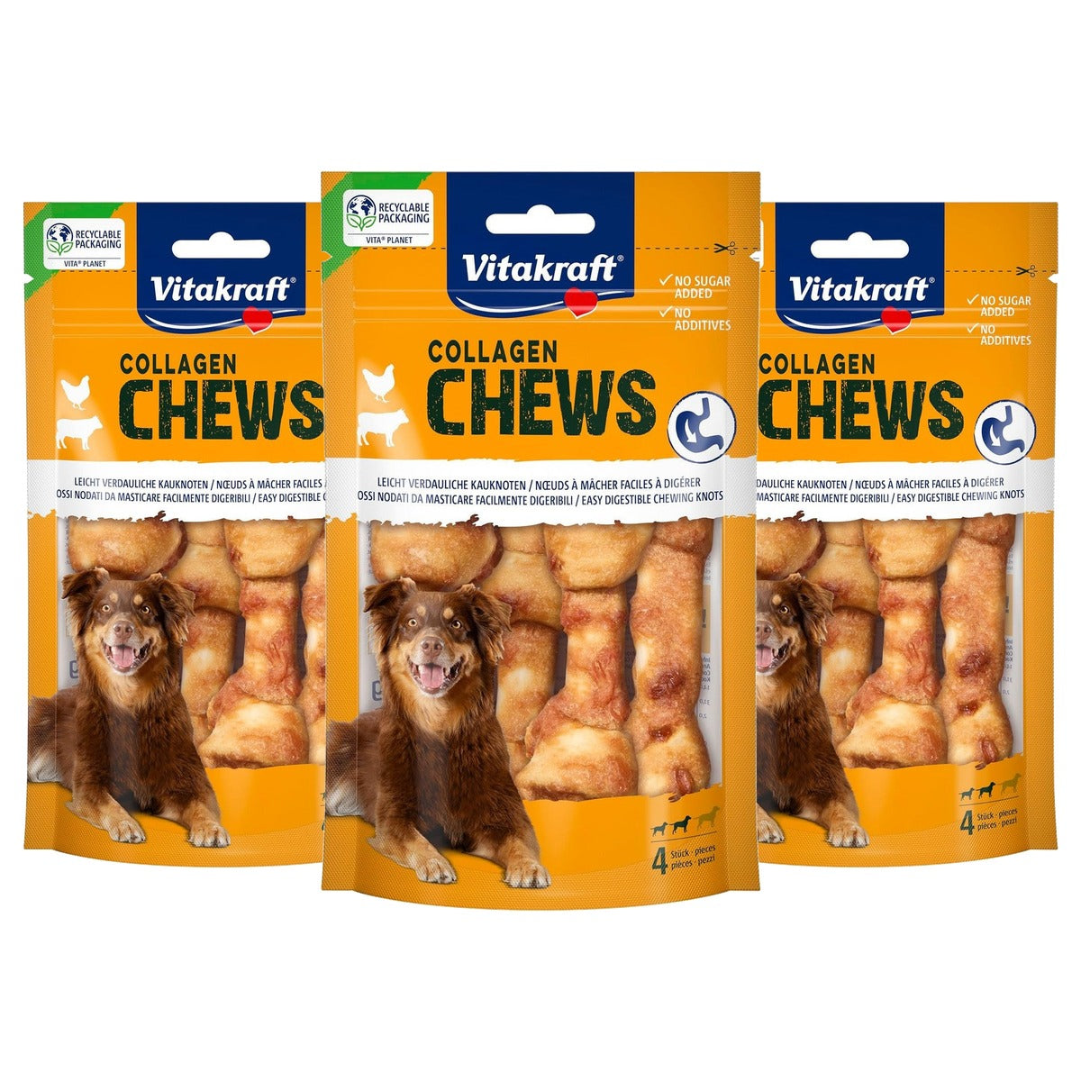 Vitakraft Collageen Chews hondensnack collageen & kip 1 x 80 g - 3-pack