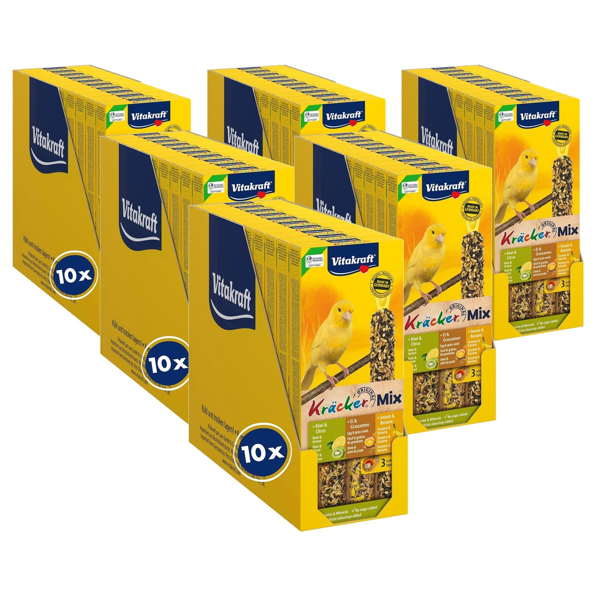 Vitakraft Cracker Mix vogelsnack kanarie 10 x 80 g - 6-pack