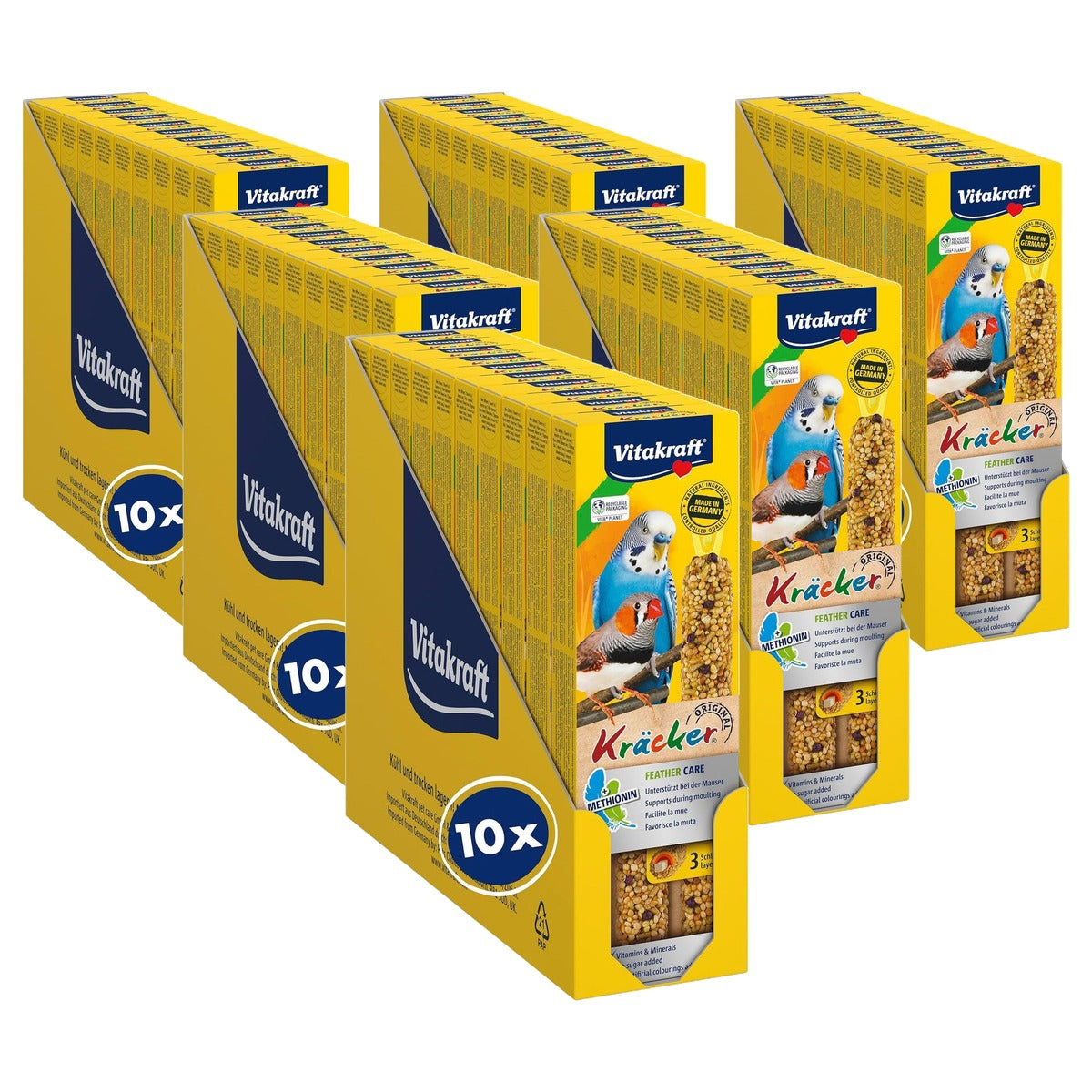 Vitakraft Cracker vogelsnack parkieten vitaminen 10 x 60 g - 6-pack