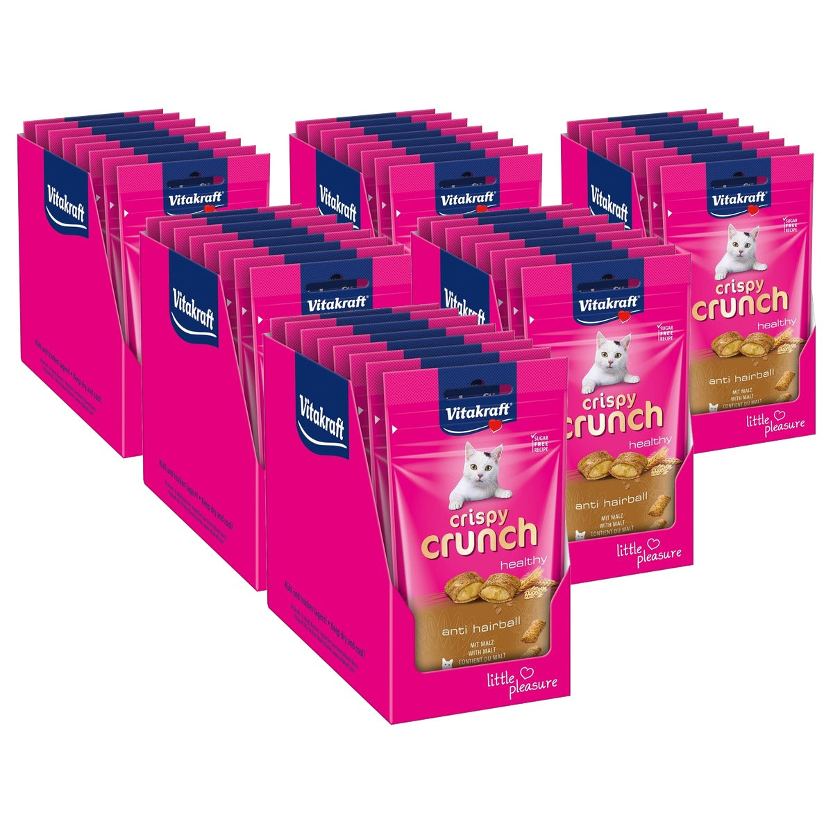Vitakraft Crispy Crunch Kattensnack met Mout - 8 x 60 g - 6-pack