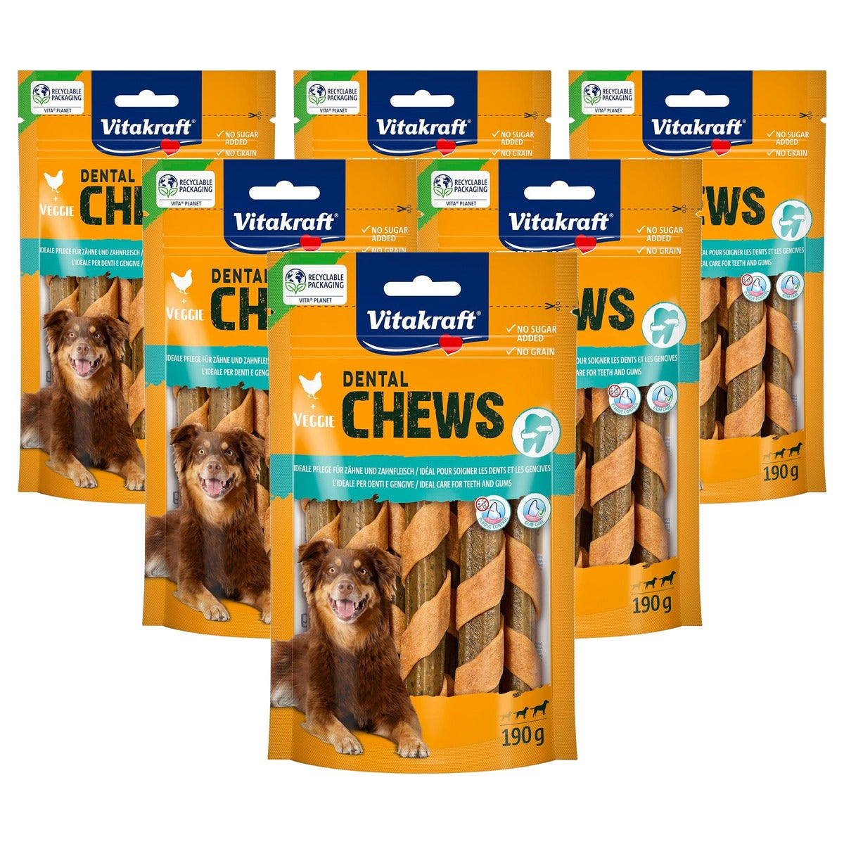 Vitakraft Dental Chews hondensnack kip 1 x 190 g - 6-pack