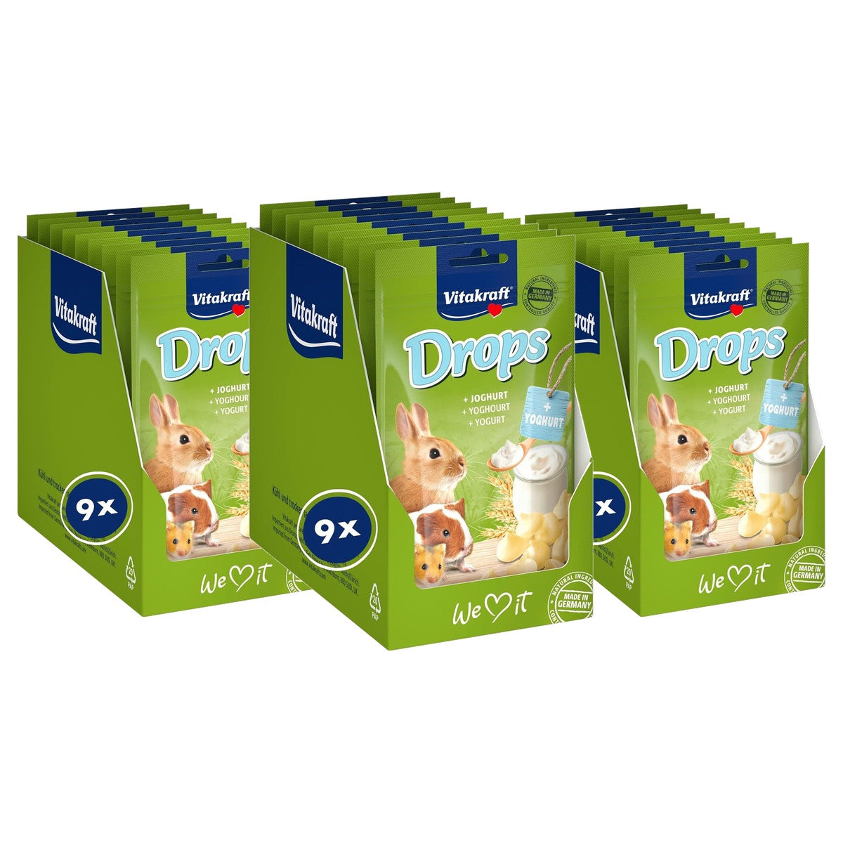 Vitakraft Drops knaagdiersnack yoghurt 9 x 75 g - 3-pack