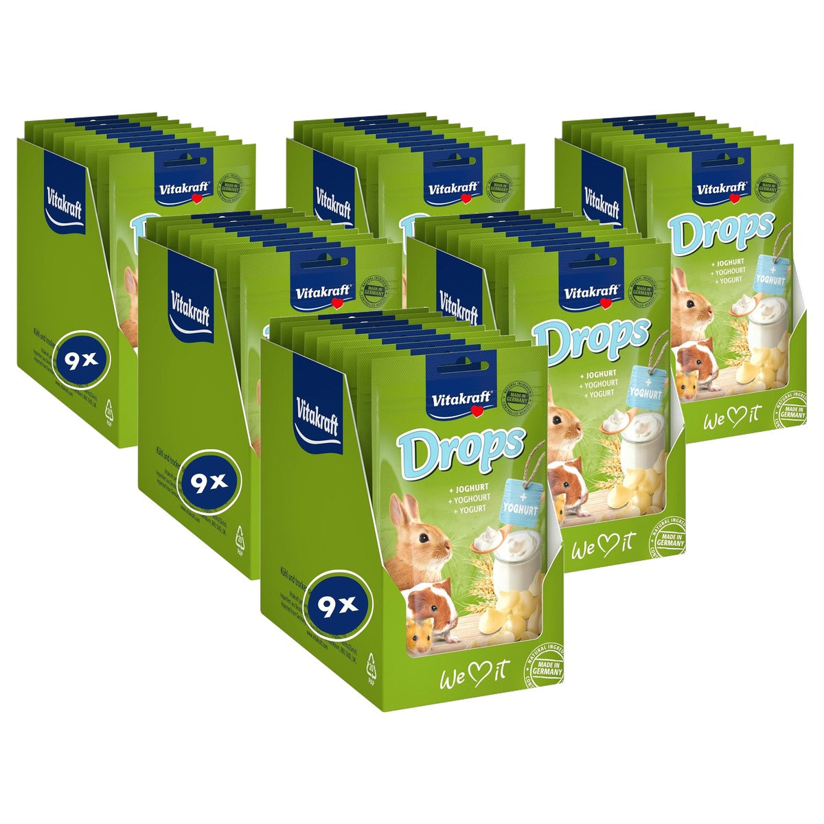 Vitakraft Drops knaagdiersnack yoghurt 9 x 75 g - 6-pack