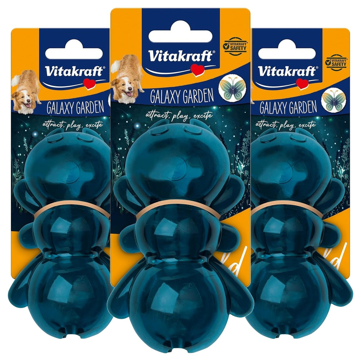Vitakraft Galaxy Garden mier hondenspeelgoed 11 cm - 3-pack