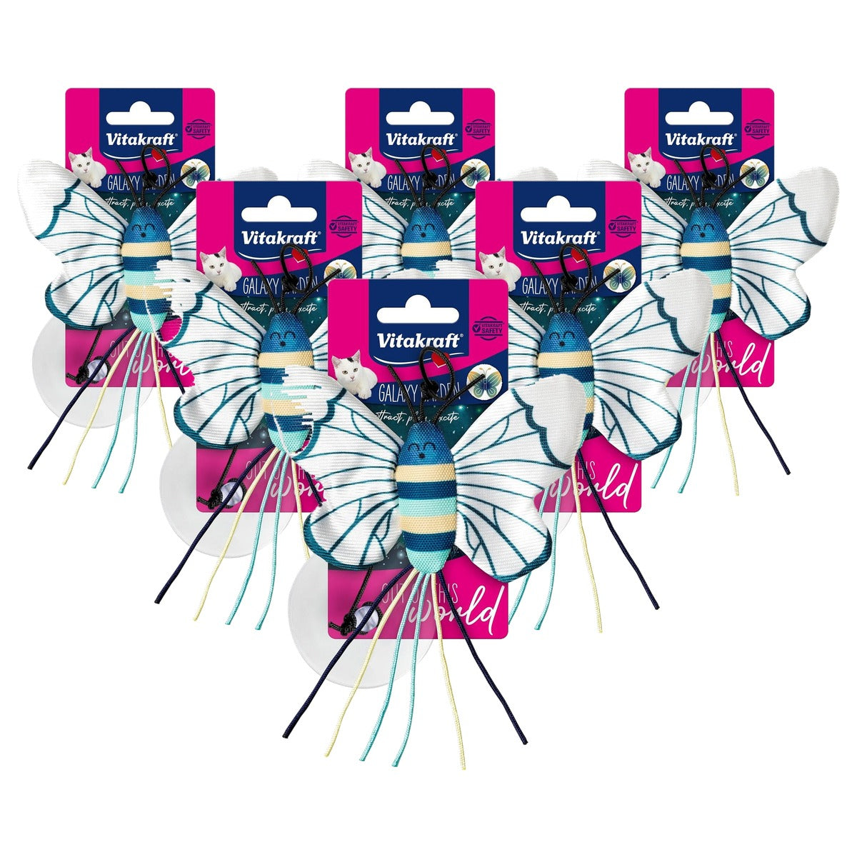Vitakraft Galaxy Garden Vlinder Kattenspeelgoed met Kattenkruid (1 stuk) - 6-pack