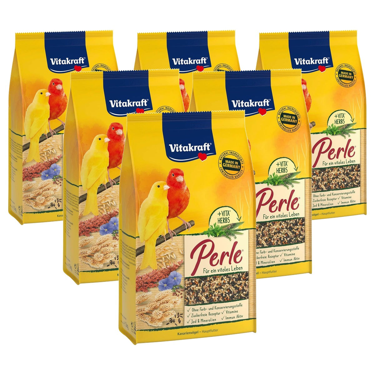 Vitakraft Kanarien Perle vogelvoer kanaries 1 x 1 kg - 6-pack