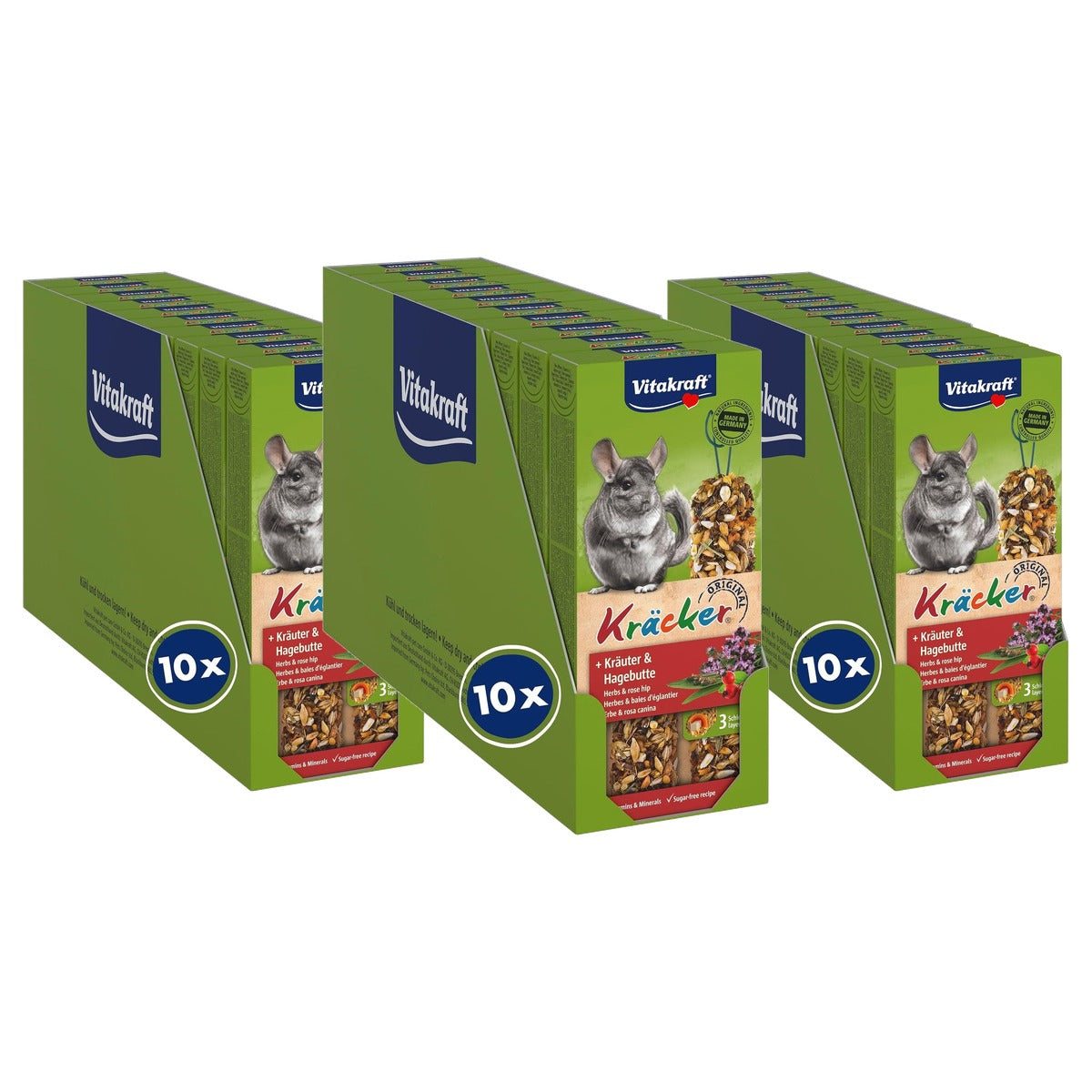 Vitakraft Kruiden knabbelstokjes knaagdiersnack 10 x 112 g - 3-pack