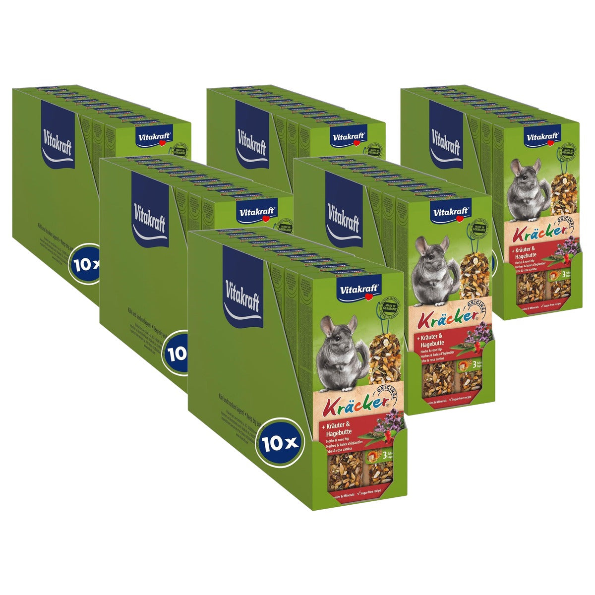 Vitakraft Kruiden knabbelstokjes knaagdiersnack 10 x 112 g - 6-pack