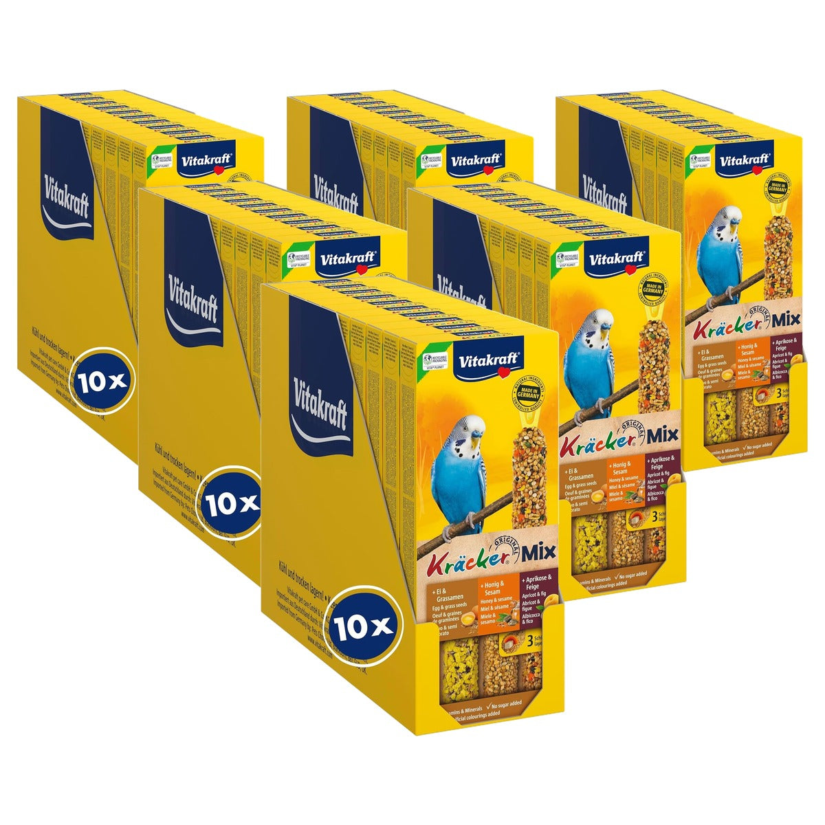 Vitakraft Kruikmix vogelsnack knabbelstokjes gemengd 10 x 80 g - 6-pack