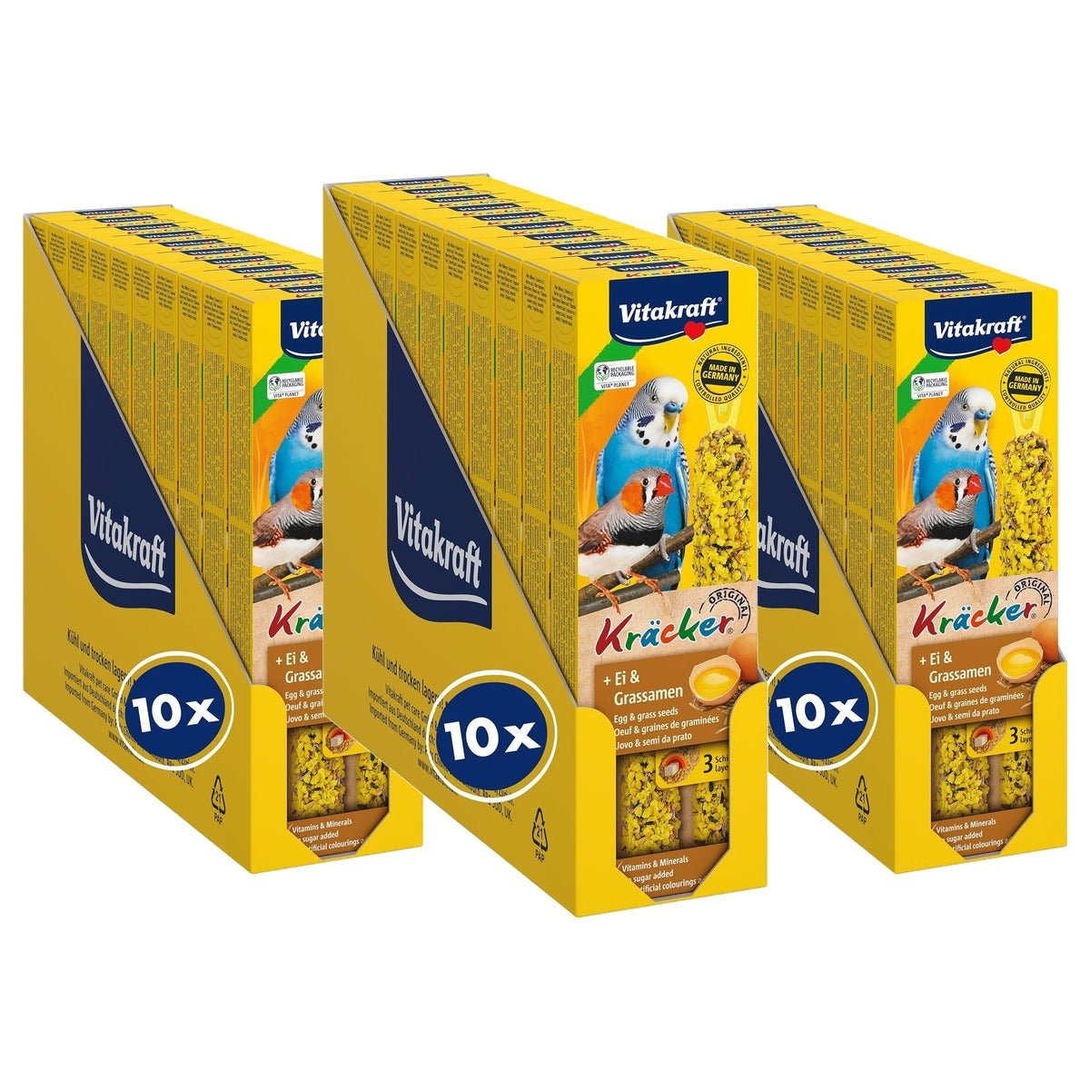 Vitakraft Cracker vogelsnack ei en graszaad 10 x 54 g - 3-pack