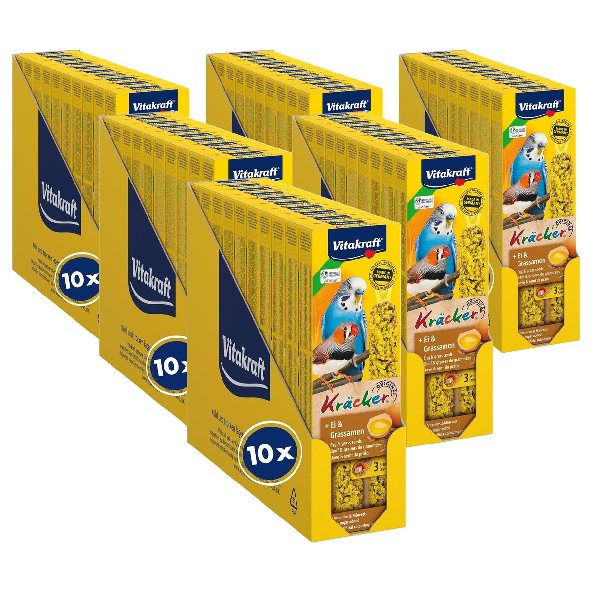 Vitakraft Krukker vogelsnack ei en graszaad 10 x 54 g - 6-pack
