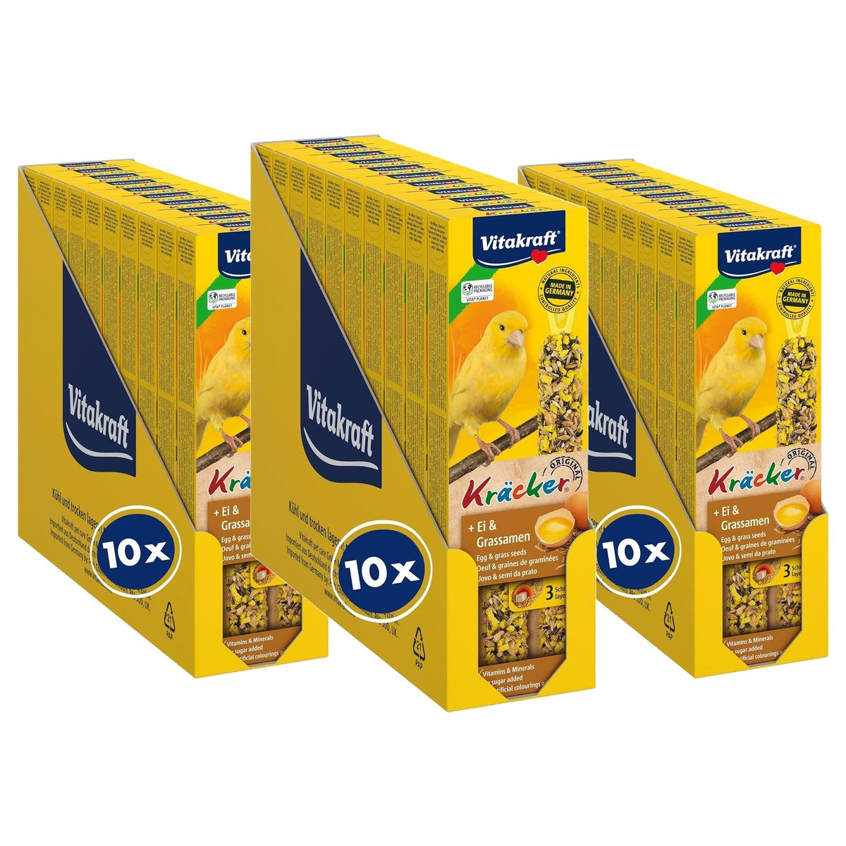 Vitakraft Krukkers vogelsnack kanarie ei graszaad 10 x 54 g - 3-pack