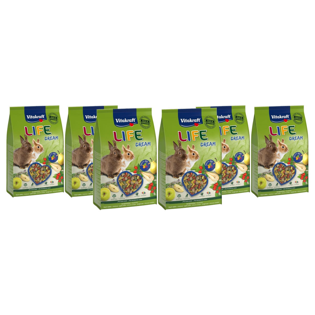 Vitakraft Life Dream Voer voor Dwergkonijnen met Peer, Appel en Rozenbottel 2 x 1,8 kg - 3-pack