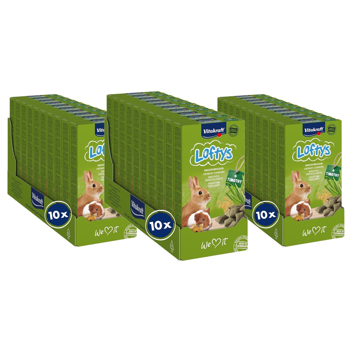Vitakraft Loftys Knussenkussen knaagdiersnack haver 10 x 100 g - 3-pack