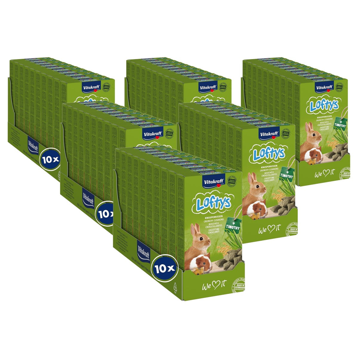 Vitakraft Loftys Knussenkussen knaagdiersnack haver 10 x 100 g - 6-pack