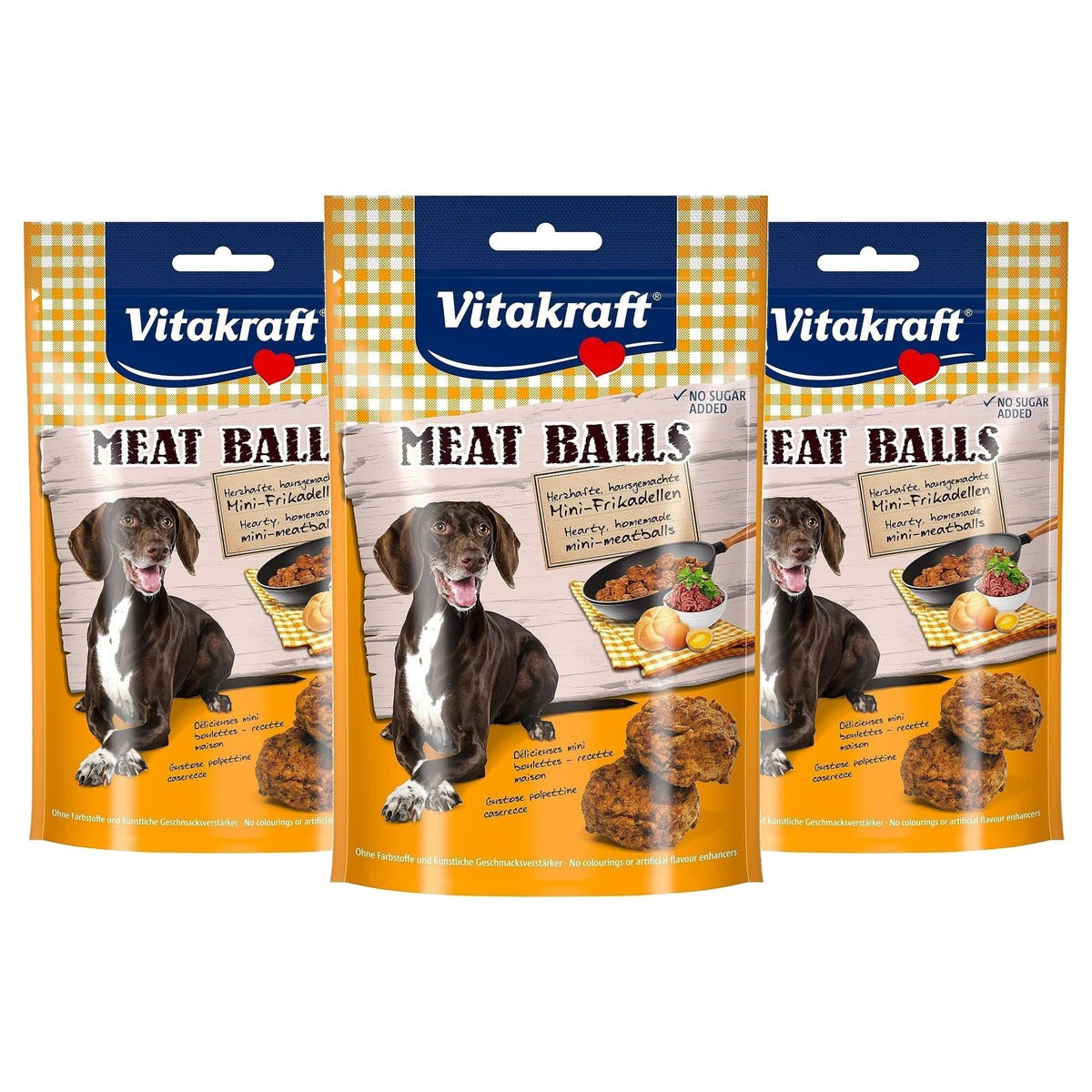Vitakraft Meat Balls hondensnack met vlees 1 x 80 g - 3-pack