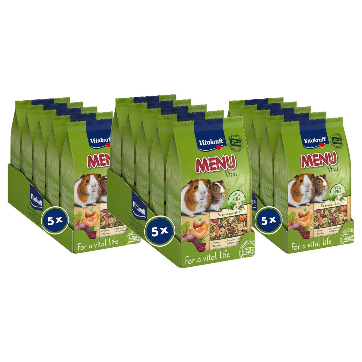Vitakraft Menu Vital Caviavoer Appel en Pompoen 5 x 1 kg - 3-pack