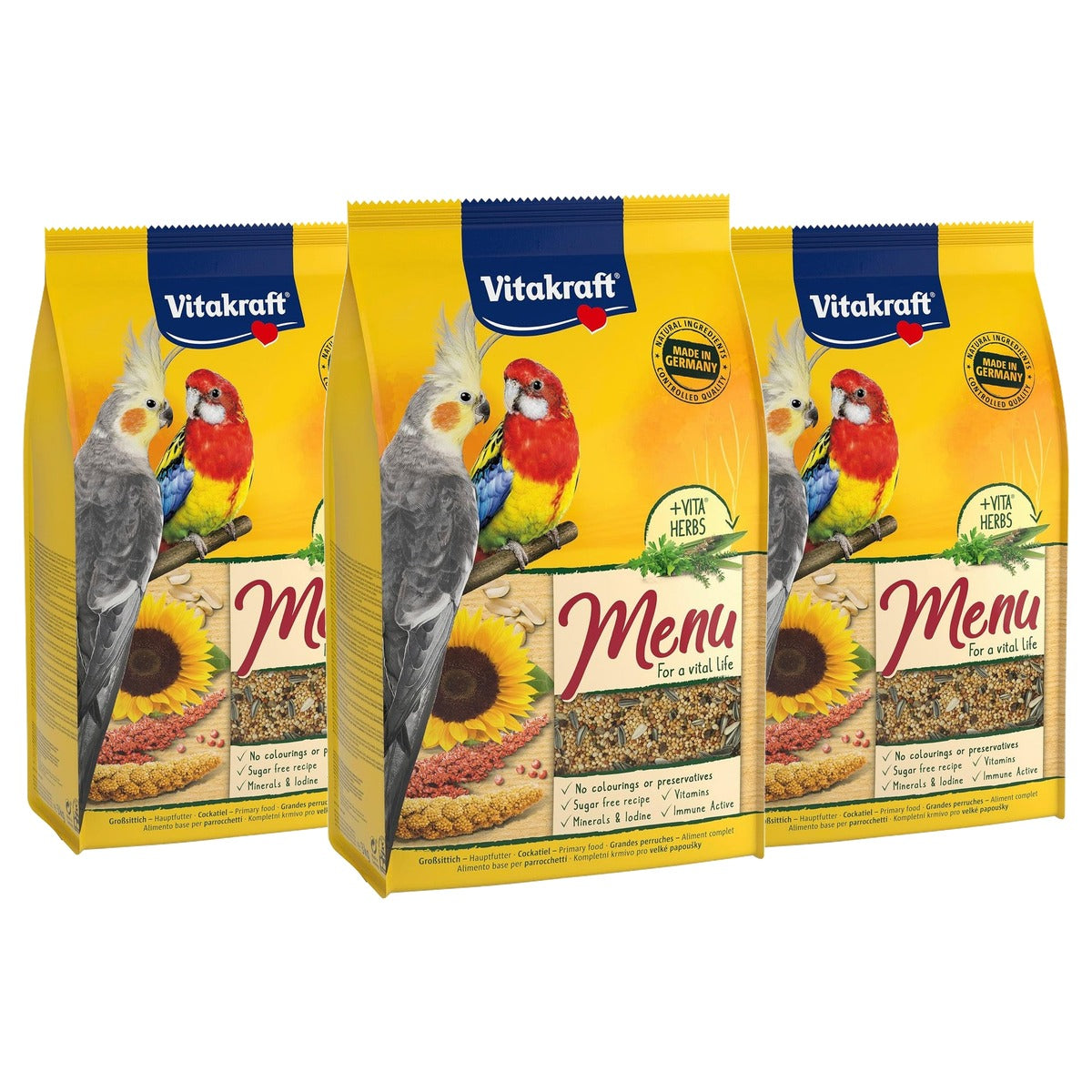 Vitakraft Menu vogelvoer grote parkieten 1 x 3 kg - 3-pack