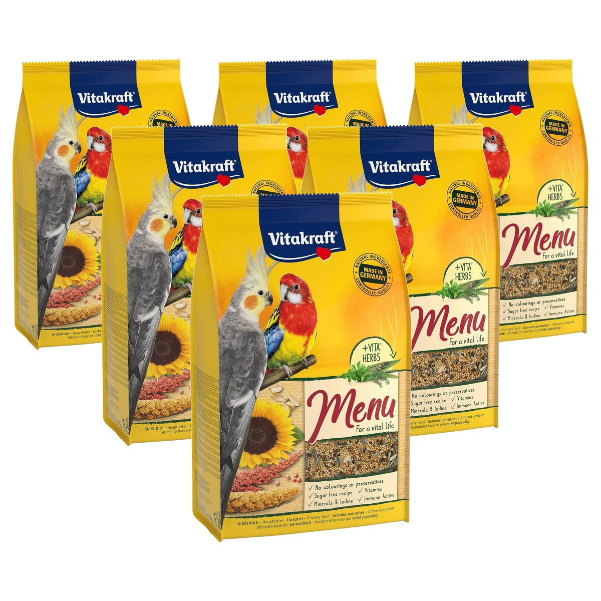 Vitakraft Menu vogelvoer grote parkieten 1 x 3 kg - 6-pack