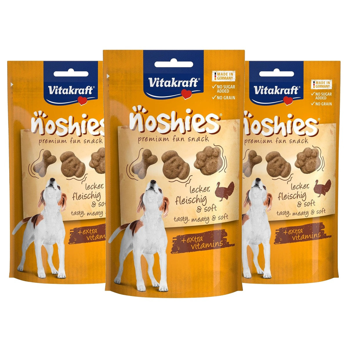 Vitakraft Noshies hondensnack kalkoen 1 x 90 g - 3-pack