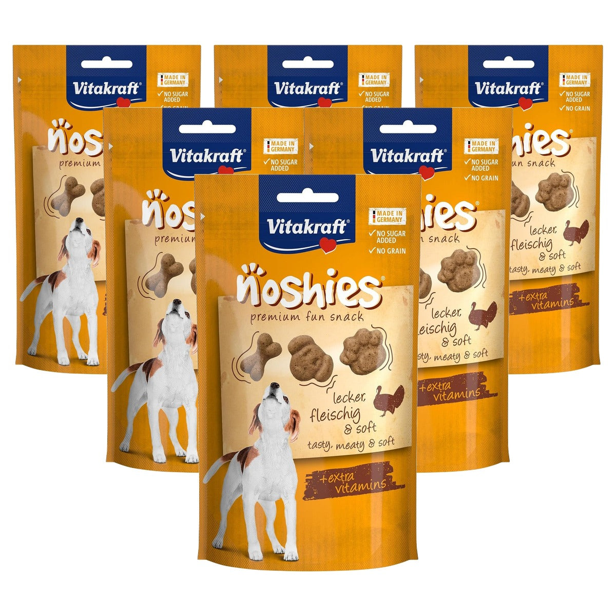 Vitakraft Noshies hondensnack kalkoen 1 x 90 g - 6-pack