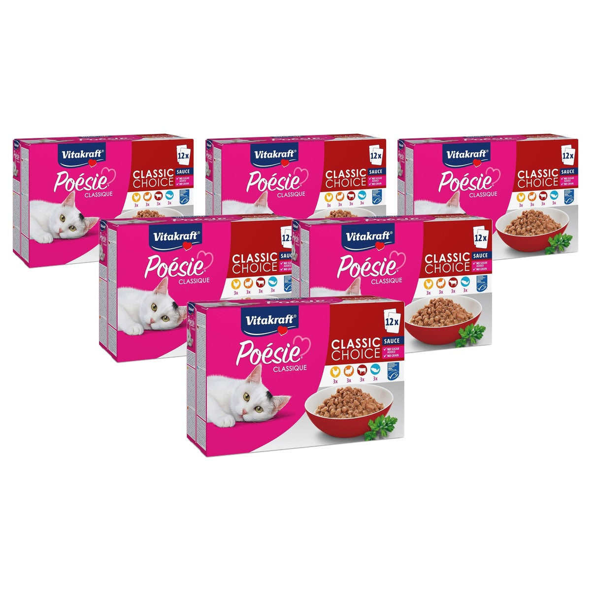 Vitakraft Poésie Classique natvoer kattenvoer gemengd 12 x 85 g - 6-pack