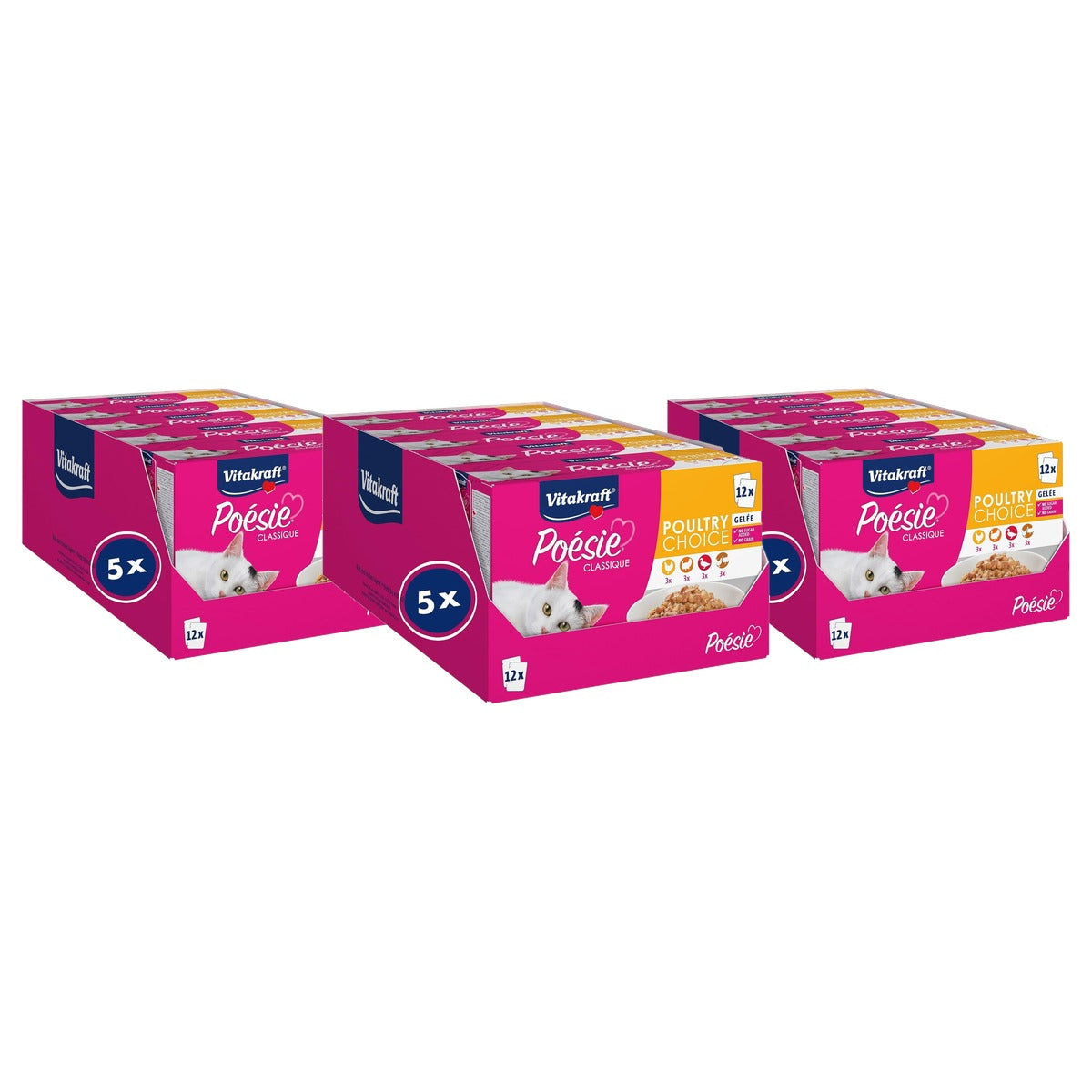 Vitakraft Poésie Classique natvoer kattenvoer gelei 5x12x85g - 3-pack
