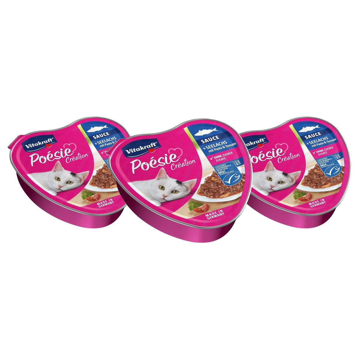 Vitakraft Poésie Création natvoer kattenvoer koolvis 1 x 85 g - 3-pack