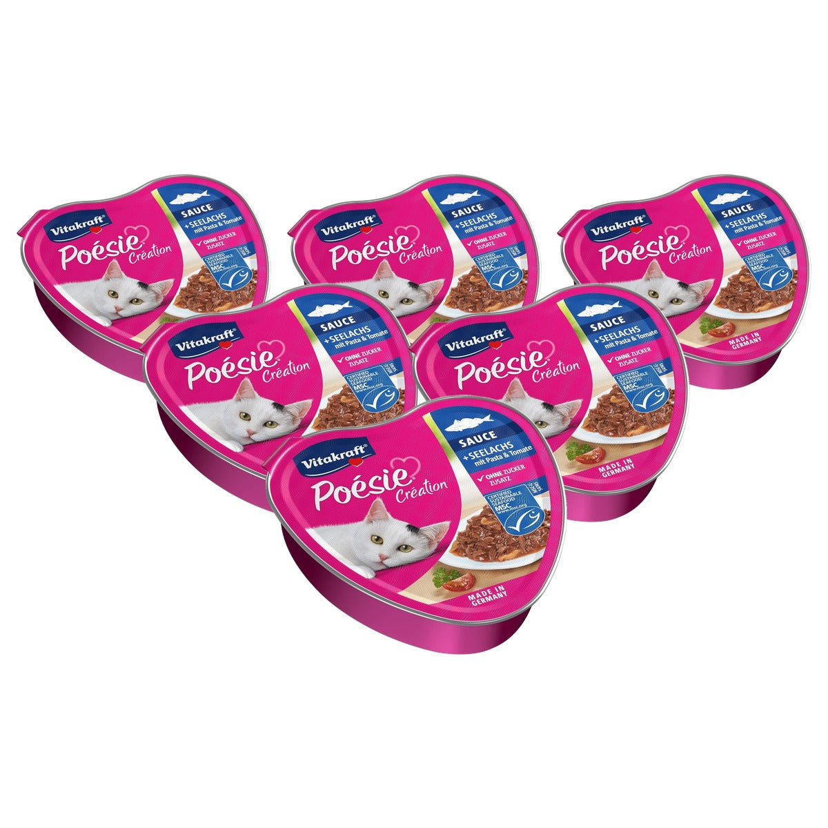 Vitakraft Poésie Création natvoer kattenvoer koolvis 1 x 85 g - 6-pack