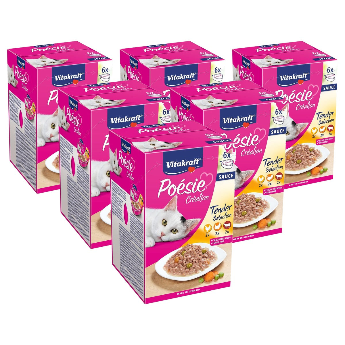 Vitakraft Poésie Création Tender Selection natvoer kattenvoer 6 x 85 g - 6-pack