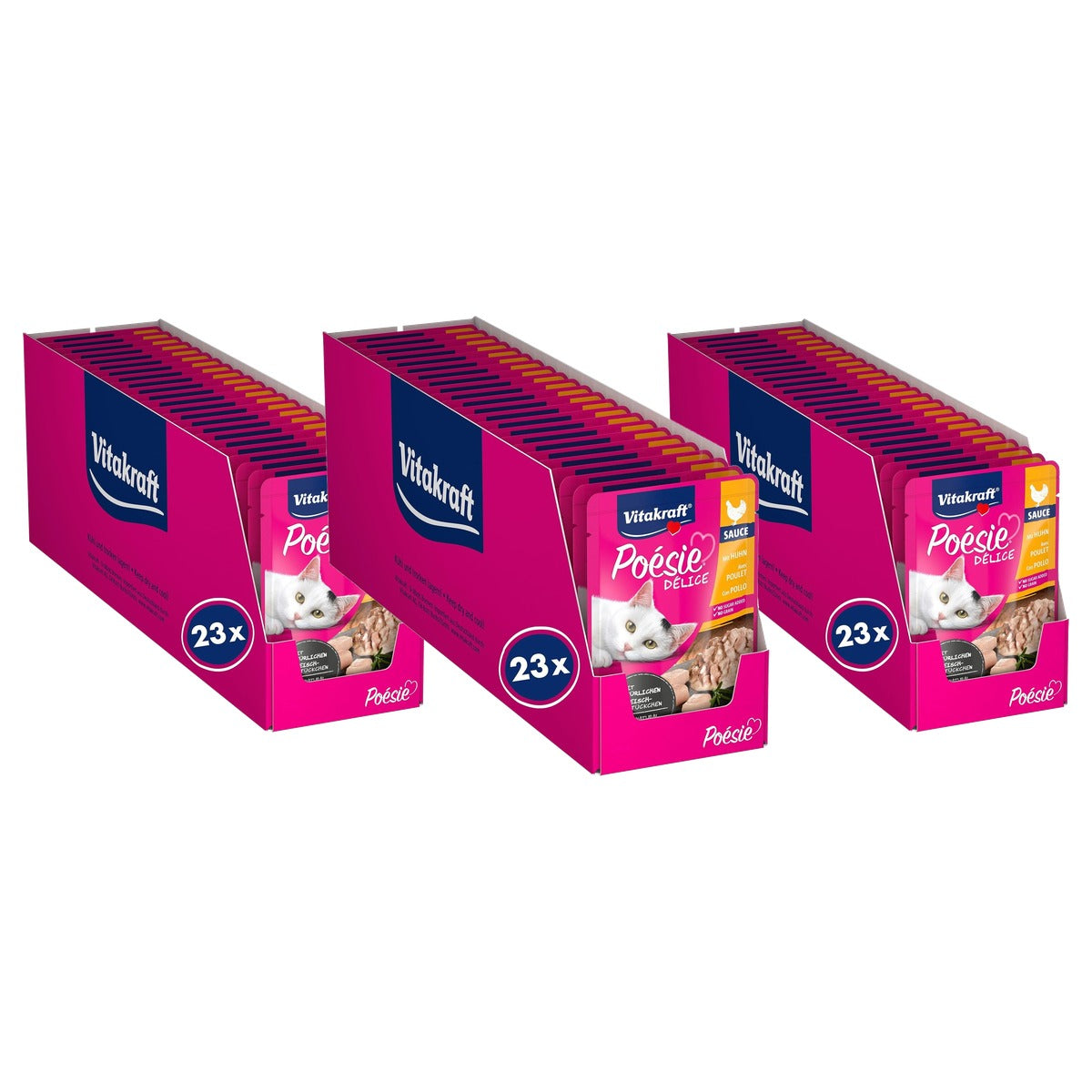 Vitakraft Poésie Deli Sauce natvoer kattenvoer kip 23 x 85 g - 3-pack