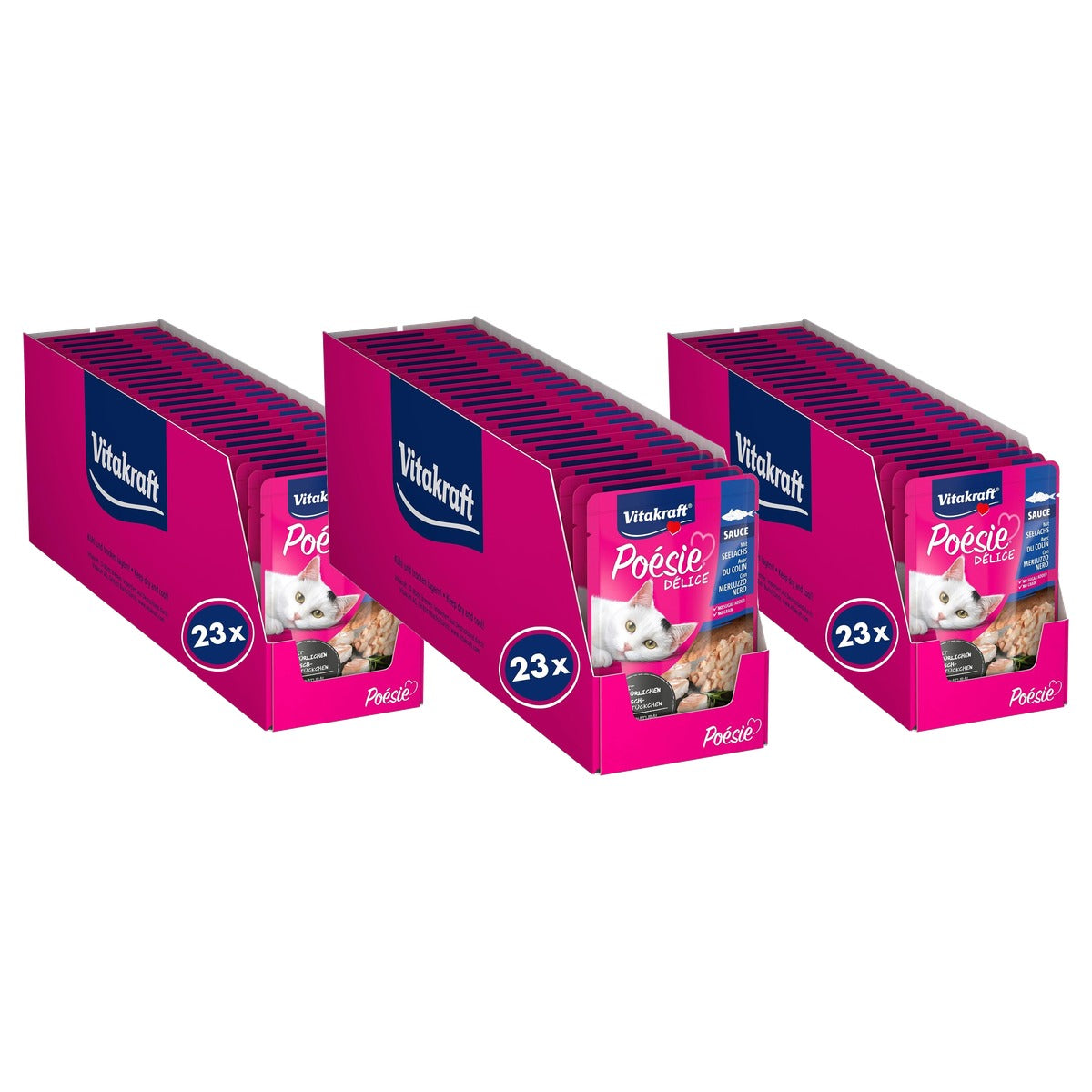 Vitakraft Poésie Deli Sauce natvoer kattenvoer koolvis 23 x 85 g - 3-pack