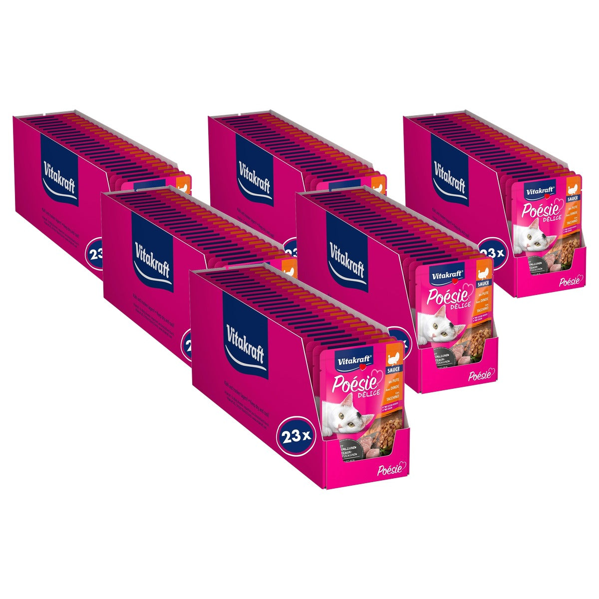 Vitakraft Poésie Deli Sauce natvoer kattenvoer kalkoenborst 23 x 85 g - 6-pack