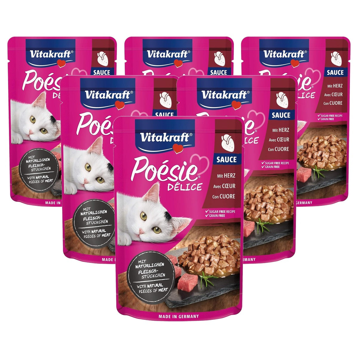 Vitakraft Poésie Délice natvoer kattenvoer hart 1 x 85 g - 6-pack