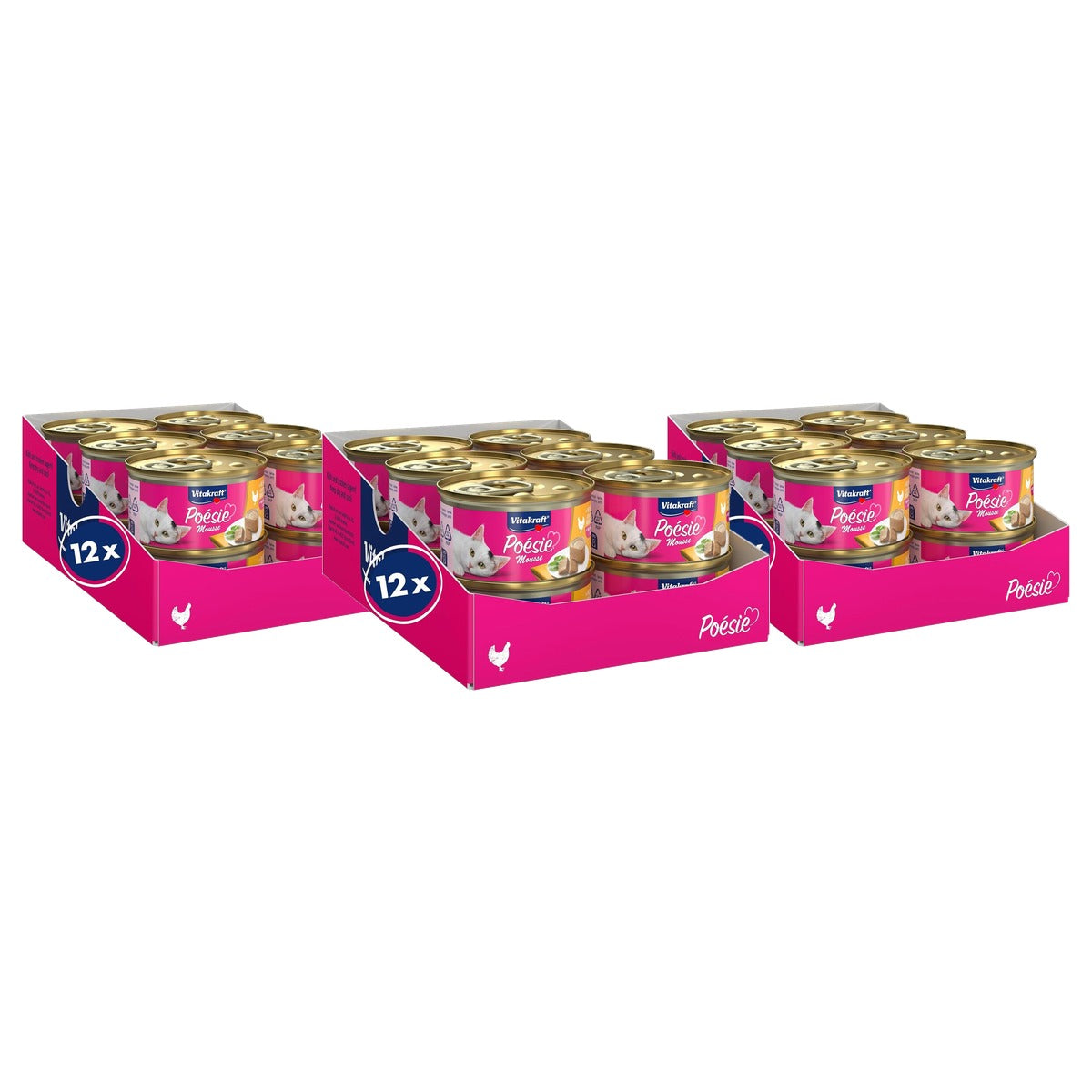 Vitakraft Poésie Mousse natvoer kattenvoer kip 12 x 85 g - 3-pack