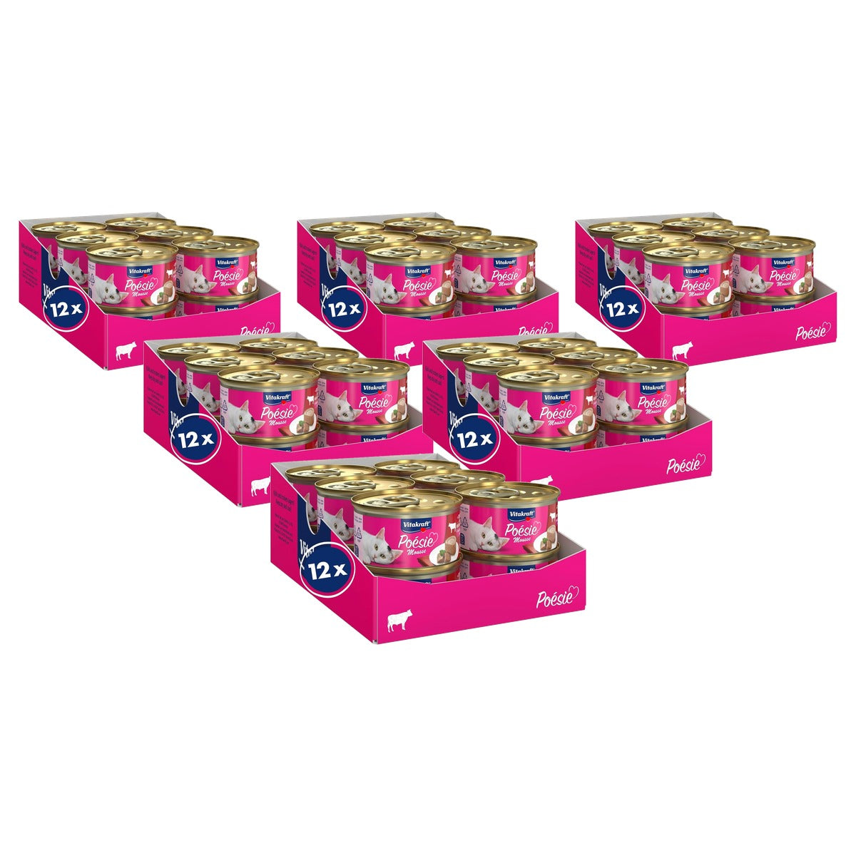 Vitakraft Poésie Mousse Natvoer voor Katten met Rundvlees 12 x 85 g - 6-pack