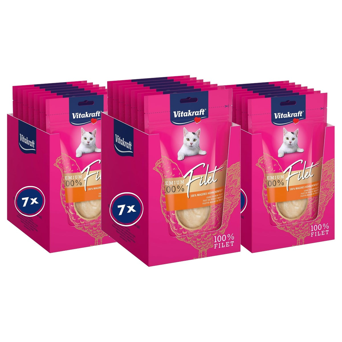 Vitakraft Premium kattensnack kipfilet 7 x 70 g - 3-pack