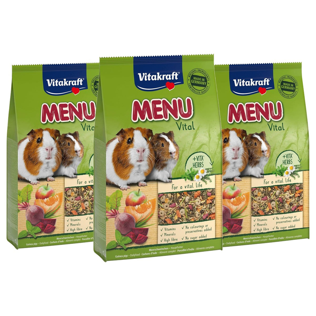 Vitakraft Premium Vital Menu knaagdiervoer cavia 3 x 5 kg - 3-pack