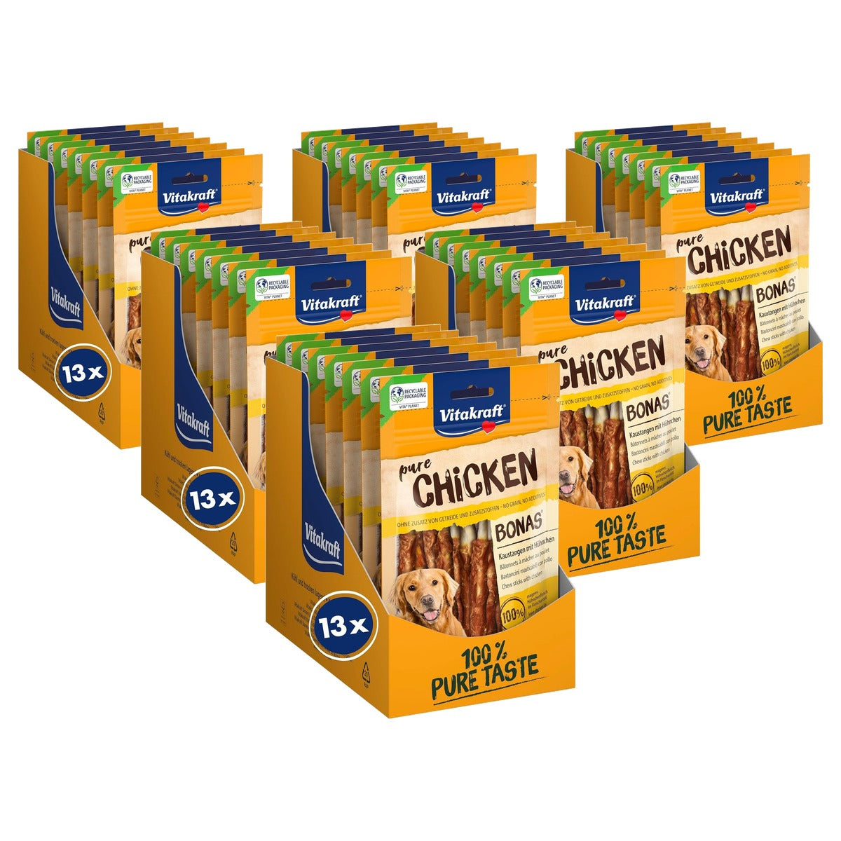 Vitakraft Pure Chicken Bonas hondensnack kip 13 x 80 g - 6-pack