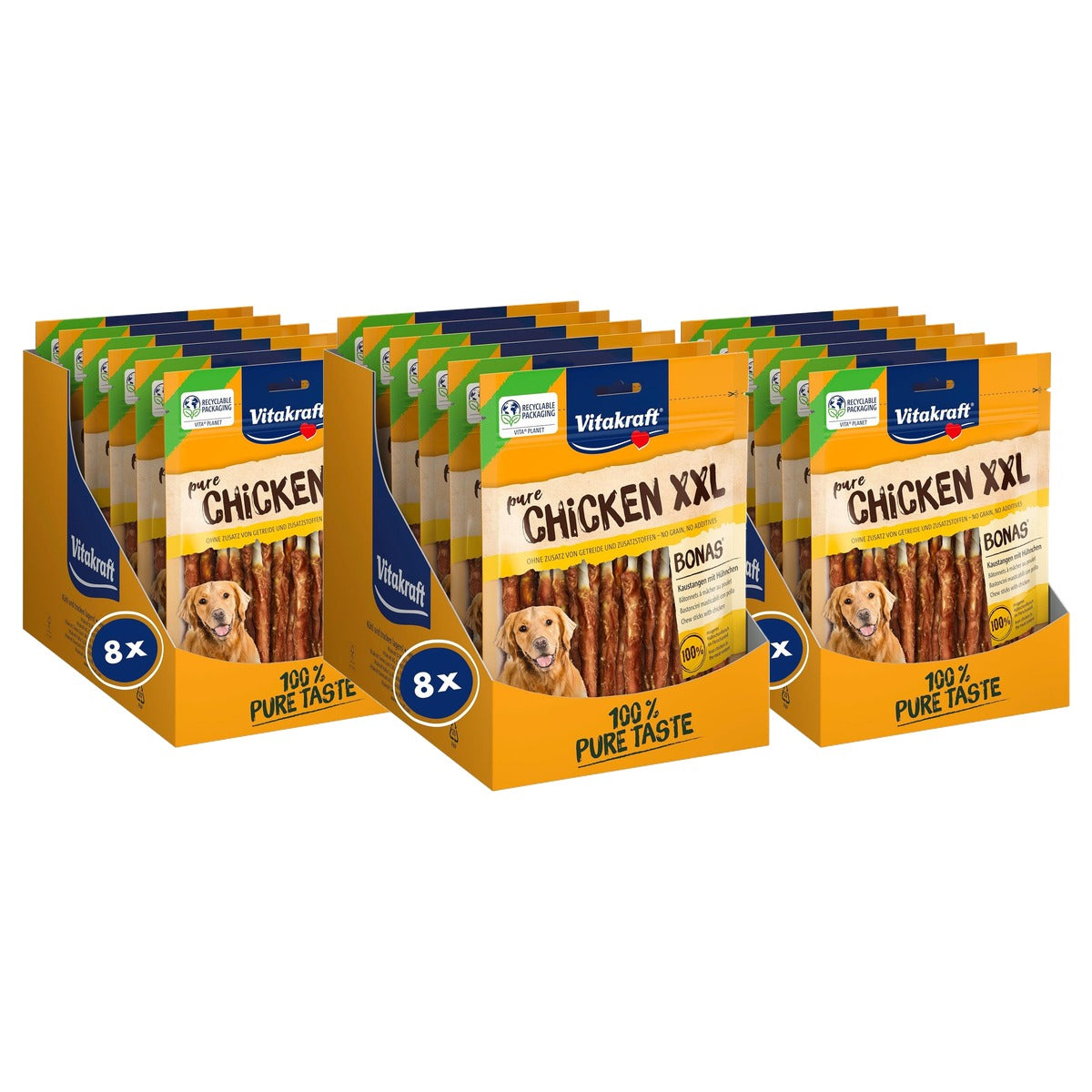 Vitakraft Pure Chicken XXL Bonas hondensnack kip 8 x 200 g - 3-pack