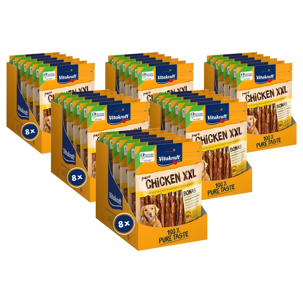 Vitakraft Pure Chicken XXL Bonas hondensnack kip 8 x 200 g - 6-pack