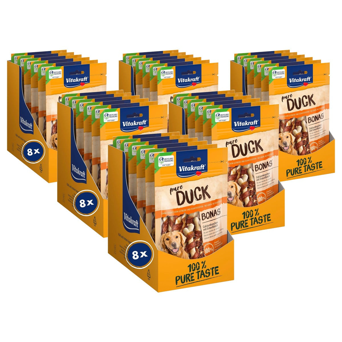 Vitakraft Pure Duck Bonas hondensnack eend 8 x 80 g - 6-pack
