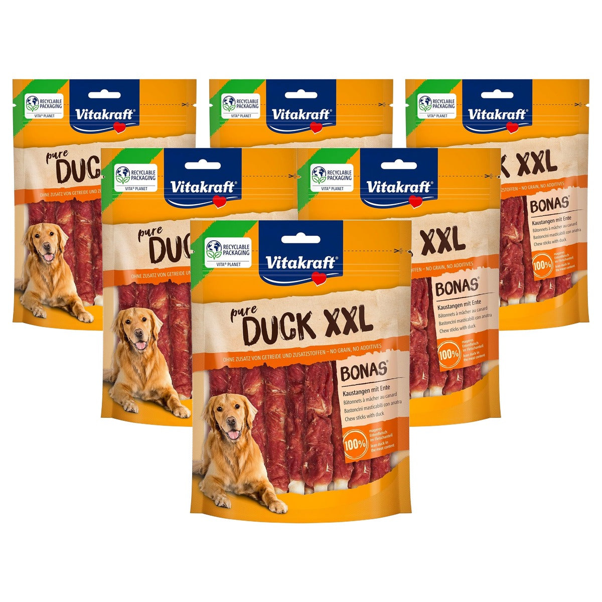 Vitakraft Pure Duck XXL Bonas hondensnack eendenvlees 1 x 200 g - 6-pack