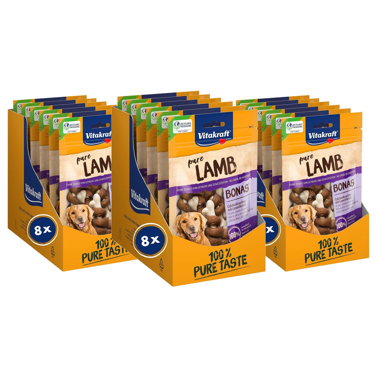 Vitakraft Pure Lamb Bonas hondensnack lamsvlees 8 x 80 g - 3-pack