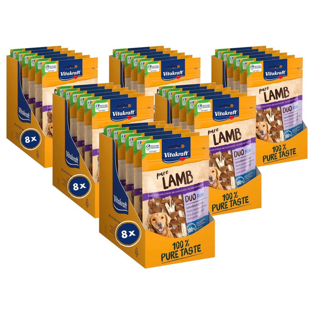 Vitakraft Pure Lamb Duo Fish Hondenlekkernijen 8 x 80 g - 6-pack