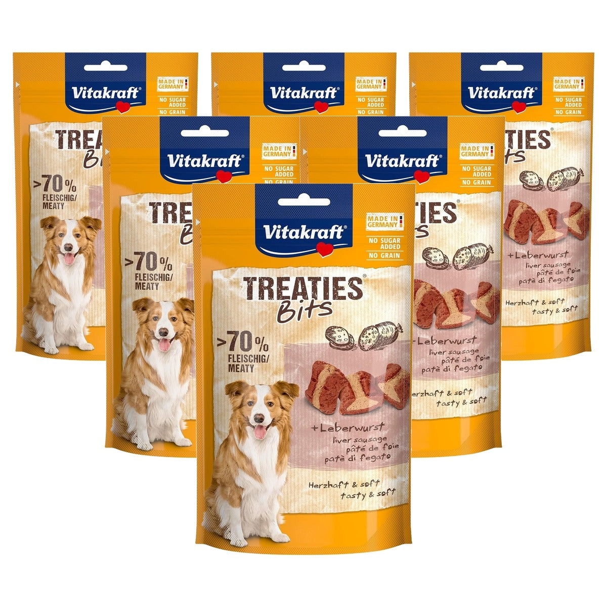 Vitakraft Treaties Bits hondensnack leverworst 1 x 120 g - 6-pack