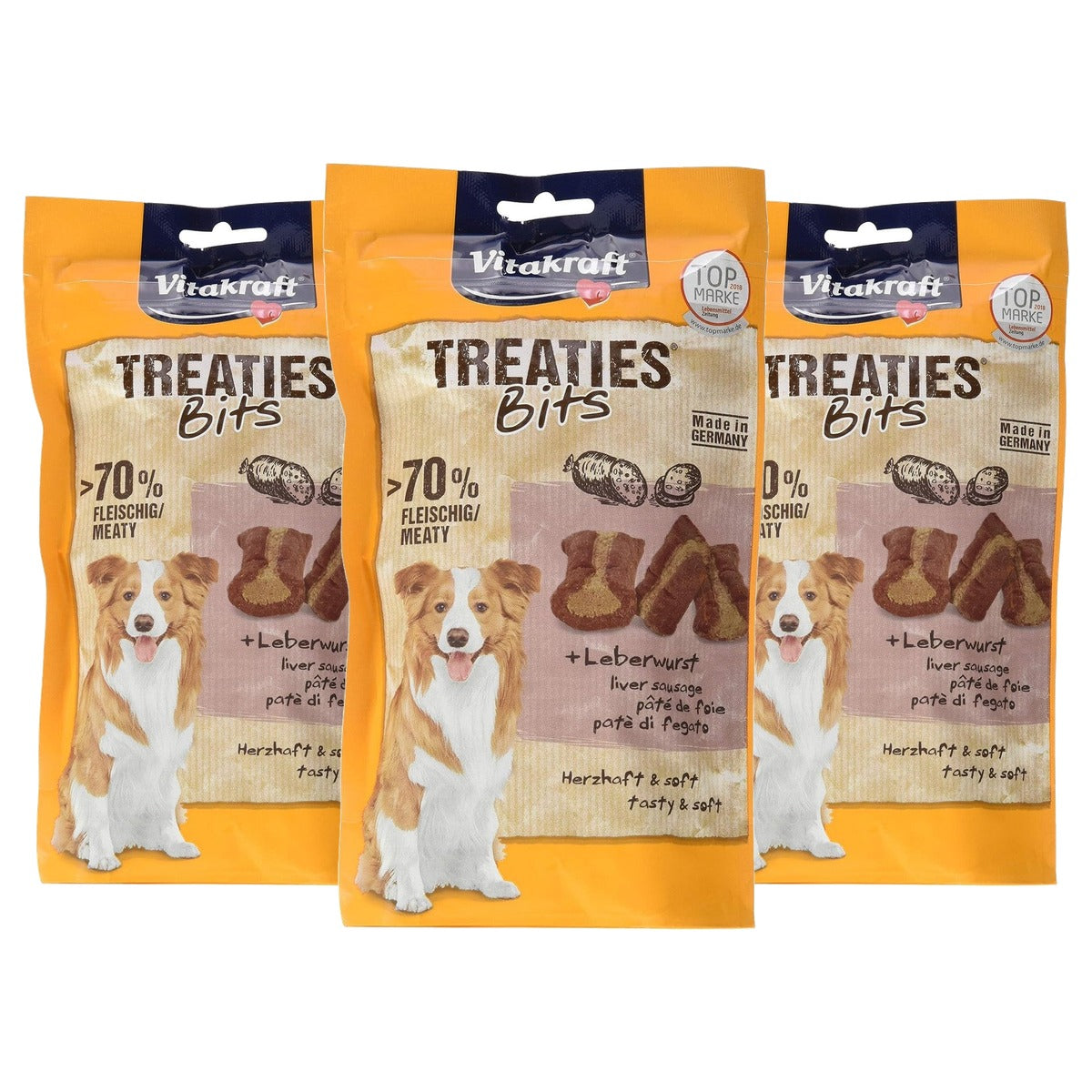 Vitakraft Treaties Bits Liver hondensnack 6 x 120 g - 3-pack