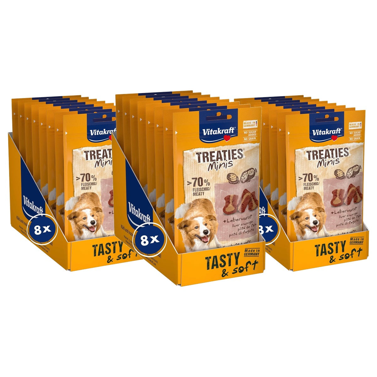 Vitakraft Treaties Minis hondensnack leverworst 8 x 48 g - 3-pack