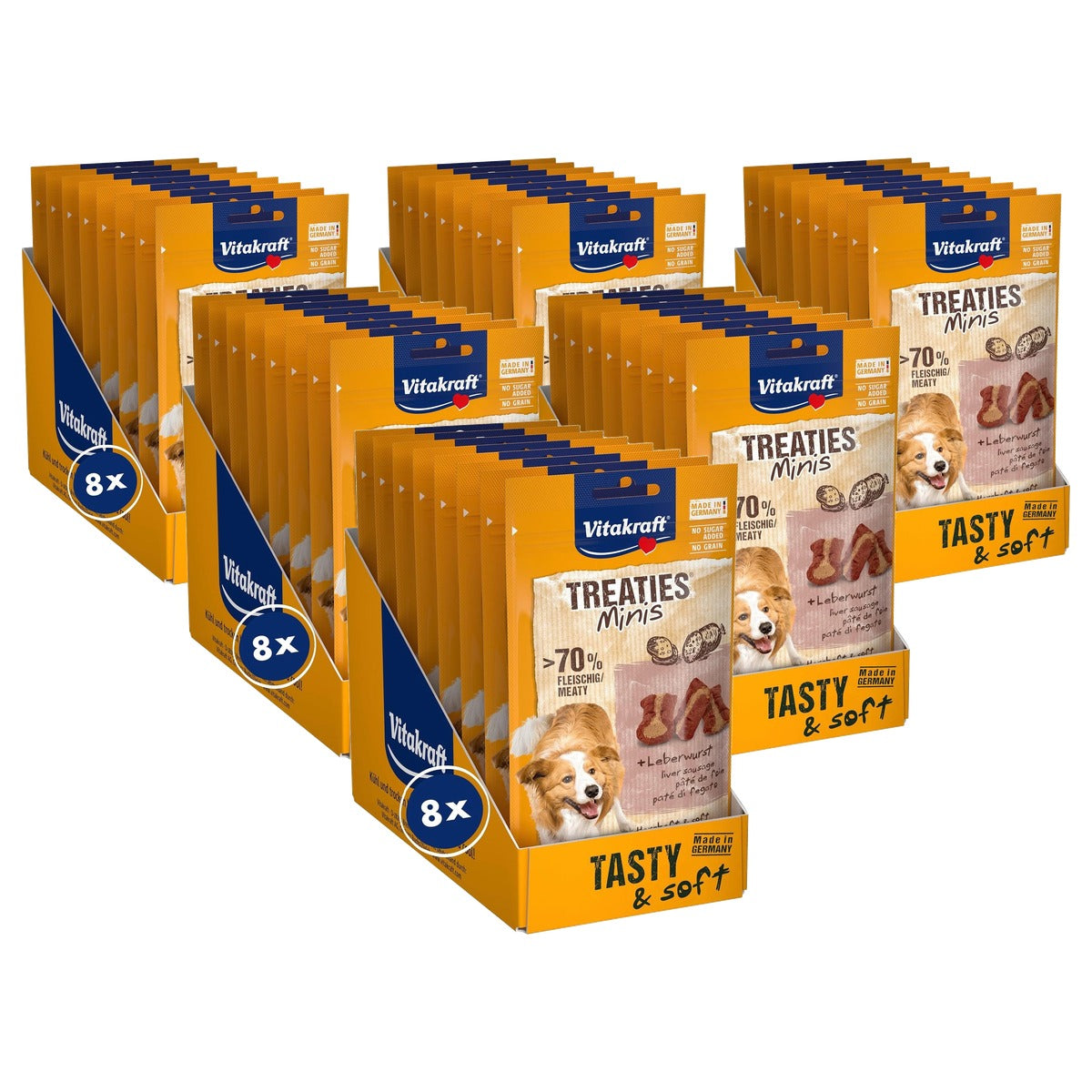 Vitakraft Treaties Minis hondensnack leverworst 8 x 48 g - 6-pack