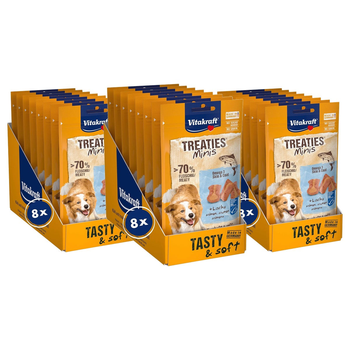 Vitakraft Treaties Minis hondensnack zalm 8 x 48 g - 3-pack